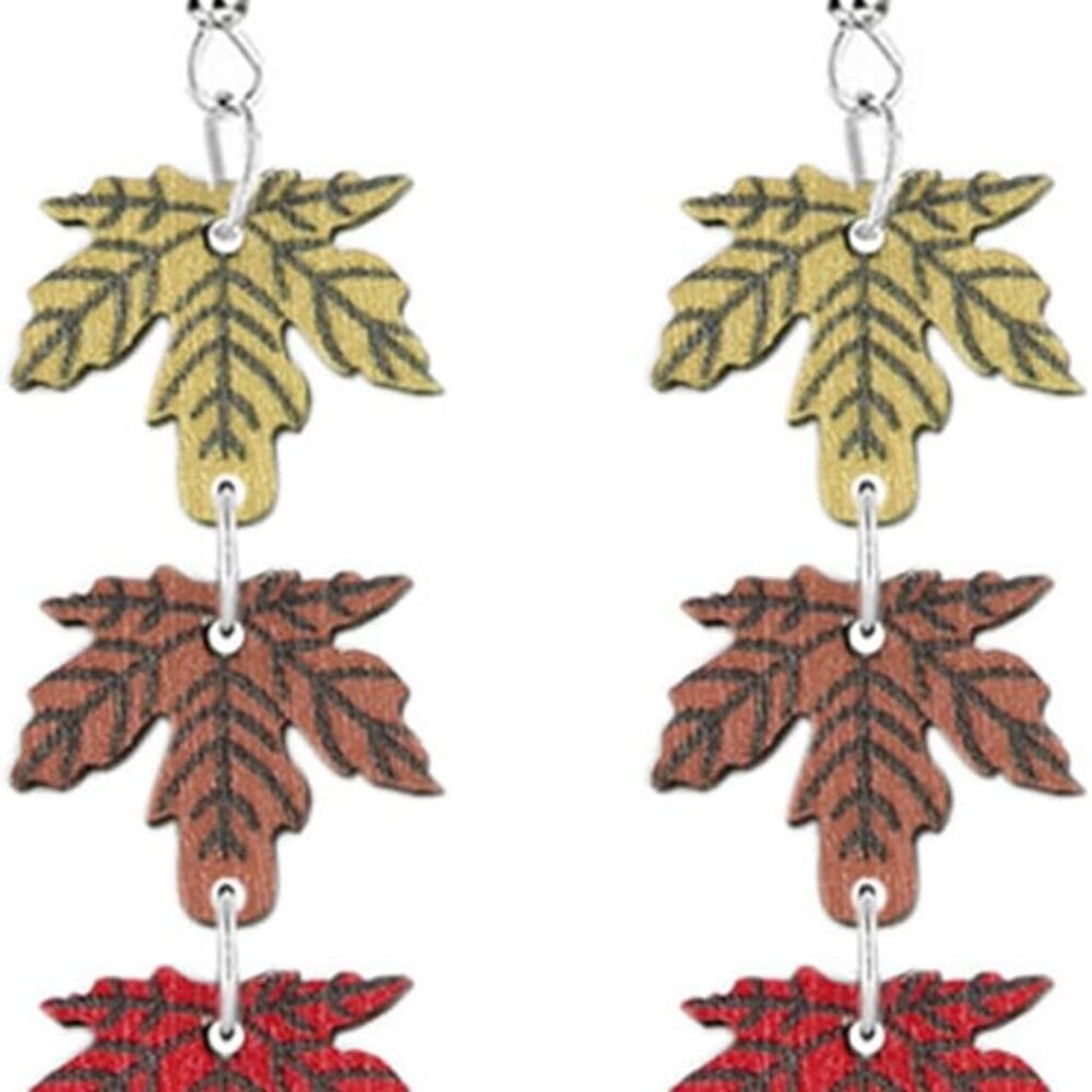Cute Thanksgiving Turkey Pumpkin Maple Leaf Dangle Earrings for Women Lightweigh